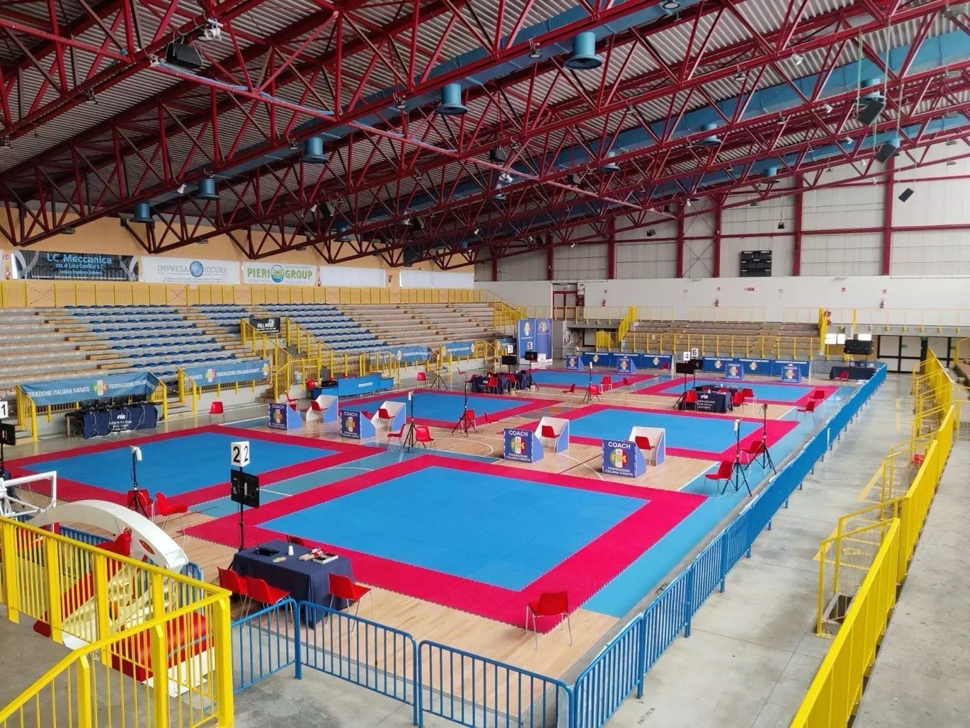 Inside PalaCervia, the competition venue